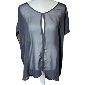 TORRID Black Sheer Overlay Capelet Top Kimono Style Dolman Sleeve Plus Size 3X‎